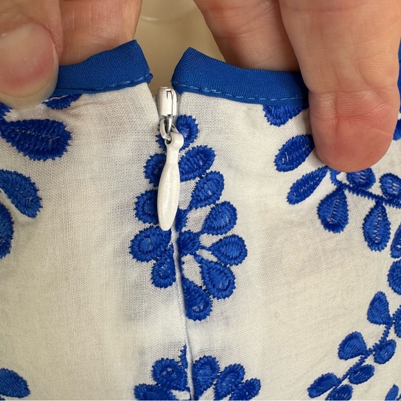 Jude Connally Blue Embroidered White Tank Top XS Perfect Condition - Picture 6 of 6